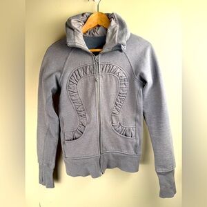 Lululemon Cuddle Up Jacket Heathered Blurred Grey Glitter SEE Measurements Small